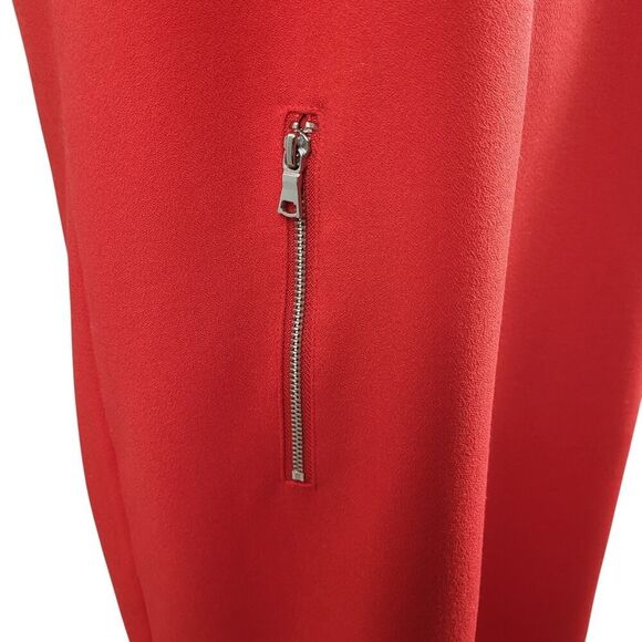 GAP Size 6 Vibrant Red Shift Dress Sleeveless Split Neck Red Zippered Pockets - Picture 10 of 11